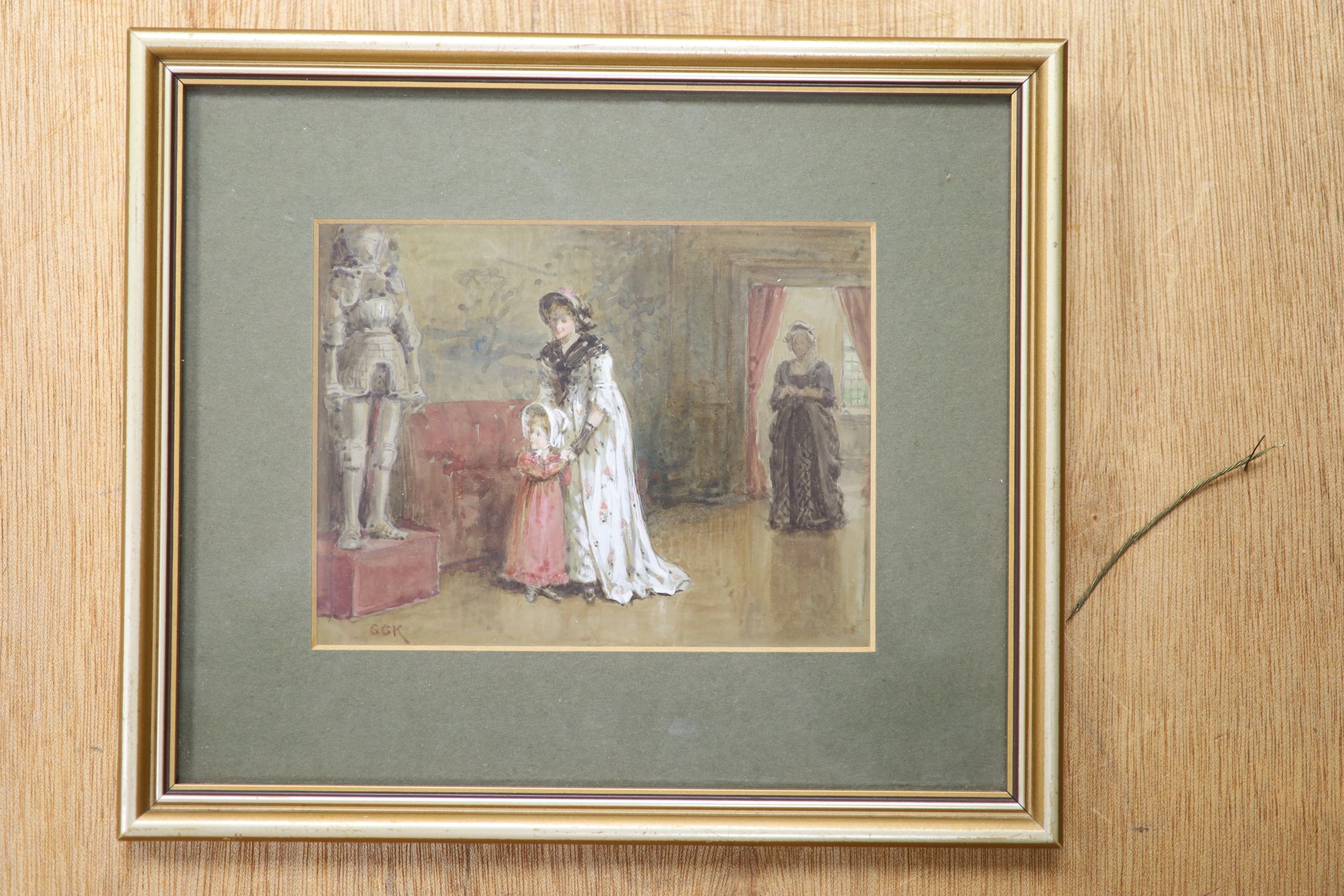 George Goodwin Kilburn, watercolour, Interior scene